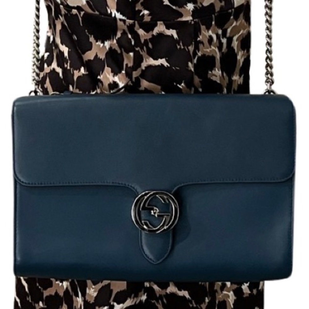Gucci Teal Dollar Medium Shoulder Bag with interlocking G - Picture 6 of 13
